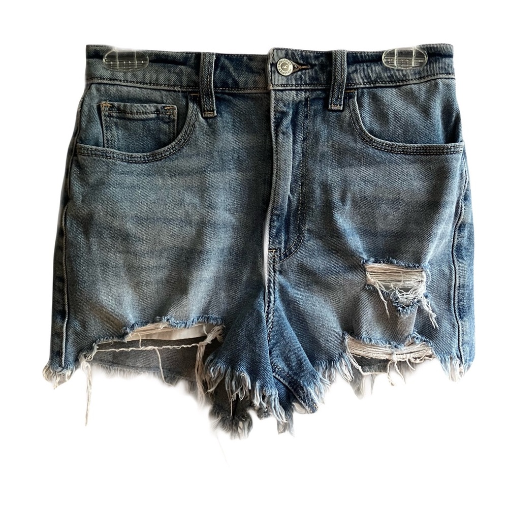 Hollister Ultra High Rise Mom Jean Shorts Size 3 26 Vintage Stretch Destroyed